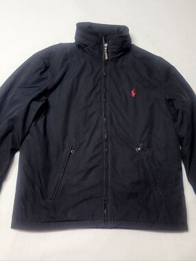 Polo Ralph Lauren Men’s M Black Fleece Lined Jacket Hooded Preppy Casual Pony